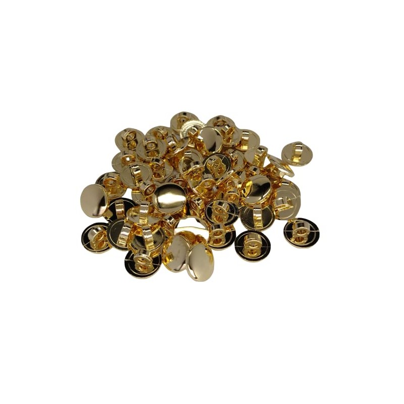 12 Gold Buttons and Silver Buttons Flat Shiny 5 Sizes