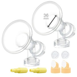 Maymom Brand 36 mm Extra Extra Large Flange w/Valve and Membrane Compatible with Spectra Breast Pumps S1, S2, M1, Spectra 9; Narrow (Standard) Bottle Neck; Also Compatible with Medela Bottle