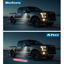 2Pcs Side Rearview mirror Car Door Projection Lamp Puddle lights Floor 3D shadow Led accessories fit for ford F150 Raptor 2015 2016 2017 2018 2019 2020 2021 2022 2023 2024 2025 F250 F350