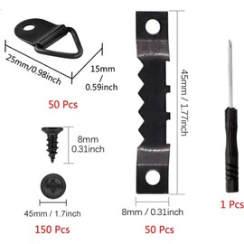 Snokay Picture Hanger and Hook Set - 251 Pieces of Frame Hanging Hardware, Sawtooth Hanger, and Wall Hanging Kit for Wooden Frames - Black - with Compartment Box