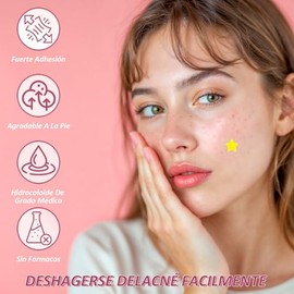 96 Estrellas para Granos, 3 Cajas de Parches para Acne con Espejos | para Cubrir Acné e Imperfecciones, Pimple Reduce Enrojecimiento, para Fiestas y U