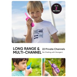 FOREDOM Rechargeable Walkie Talkies for Kids Walkie Talkies Long Range for Boy & Girl Age 3 to 12 Year Old Birthday Toys - 3 Pack