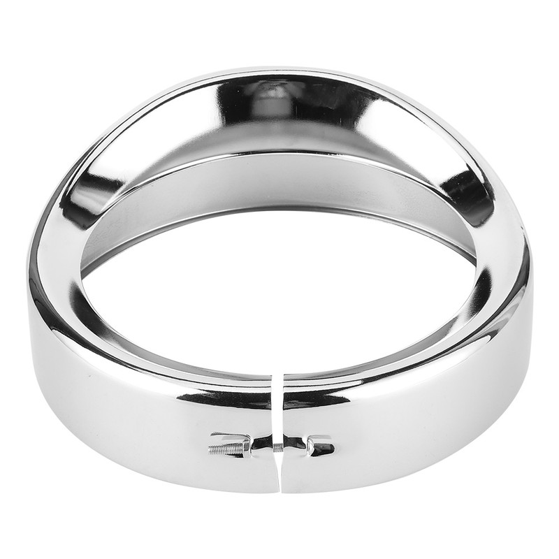 7in Silver Headlight Trim Ring Motorcycle Light for Touring Road