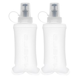 WRELS TUP Collapsible Soft Flask,Lightweight PBA Free Folding Running Water Bottles,Leakproof Durable Hydration Flask for Outdoors (150ml/5.07oz-2 Packs-White)