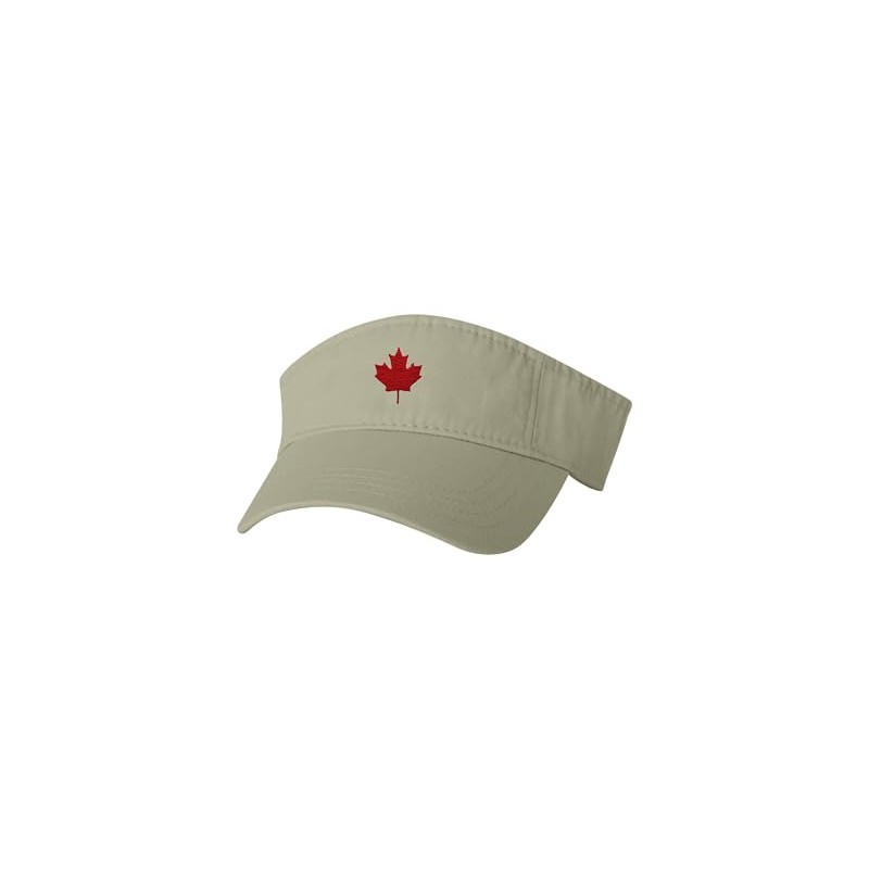One Size Khaki Visor Canada Maple Leaf Embroidered Visor Dad