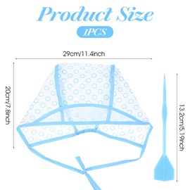 Hair Highlight Cap Blue Hair Highlighting Cap Kit Coloring Frosting Dye Kit with Plastic Crochet Hook Highlight Caps for Salon DIY Dyeing Hairdressing
