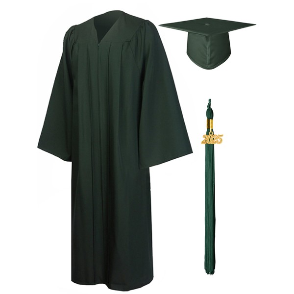 GraduationMall Matte Graduation Gown Cap Tassel Set 2021 for High