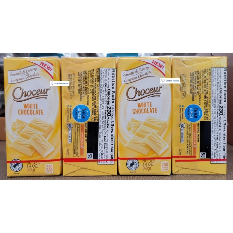Choceur Smooth & Creamy European White Chocolate 7oz 200g (Four
