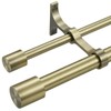 Double Curtain Rods 72-144", Decorative Double Drapery Rods with Cap