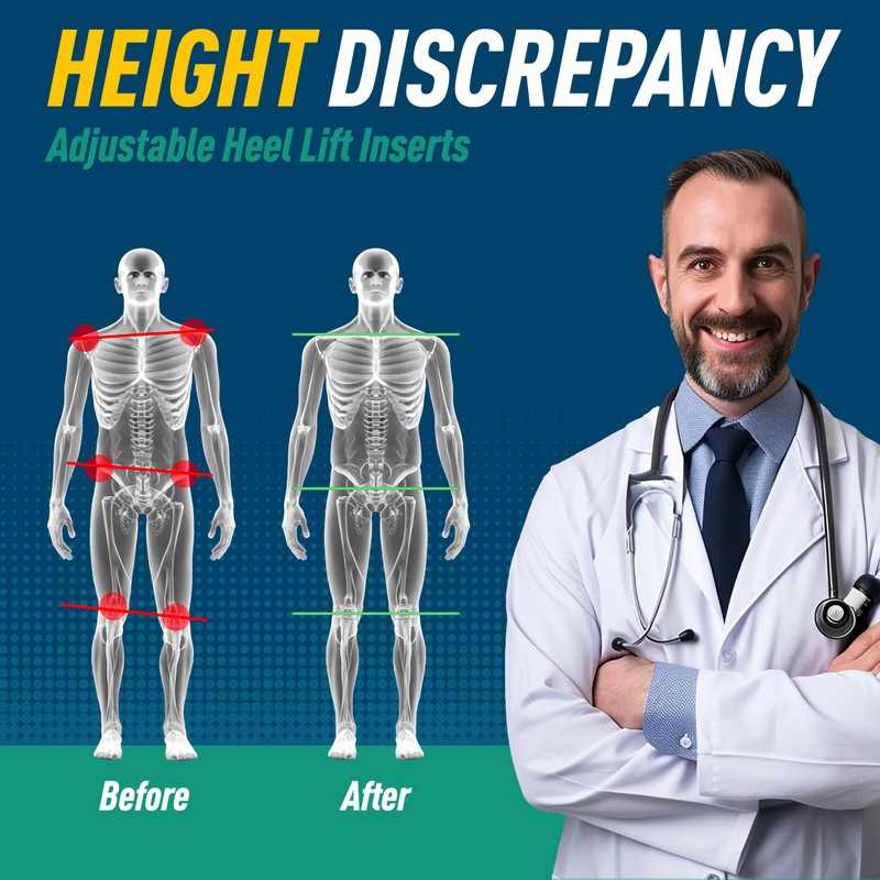 Heel Lifts for Women and Men (4 Pack) Adjustable Shoe