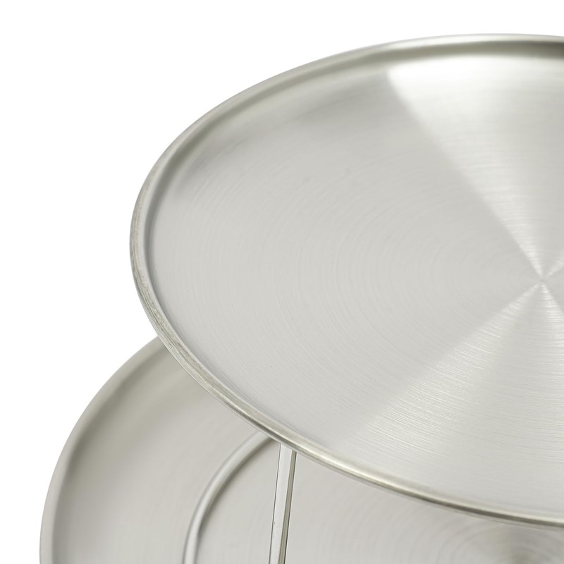 DYNAMI 2-Tier Seafood Tower Set,2pcs Thickened Stainless Steel Seafood Tray(10in+8in)