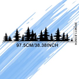 TOMALL 38.3'' Pine Tree Forest Vinyl Decal for Car Roof Rack Window Auto Tree Graphic Sticker Decoration for Vehicles SUV Truck Off-Road Car Body Door Side Trunk Waterproof Universal (Black-Middle)