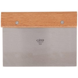 Winco Winware Stainless Steel Dough Scraper with Wood Handle