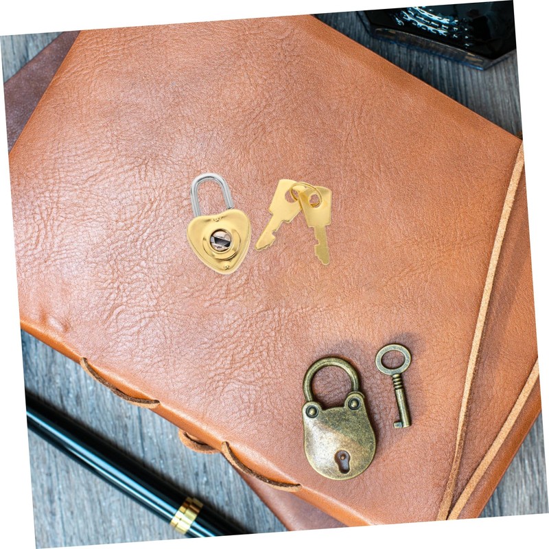 Gatuida 1set Mini Heart Shaped Padlock Cute Decorative Locks with