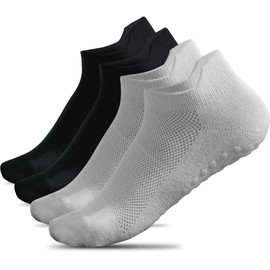 HWVICTORYV Yoga Socks, Anti-Slip, Pilates Socks, Women's, Ankle, Cotton, Antibacterial, Odor Resistant, Moisture Wicking, Breathable, Sports, Grip Socks, Dance, Fitness, Elderly, Fall Prevention, A 2