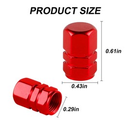 Alpmosn Aluminum Tire Stem Valve Caps Wheel Valve Covers Car Dustproof Tire Cap Cover Accessories, Universal for SUV, Car, Bike and Motorcycle, Hexagon Shape (4PCS Red)