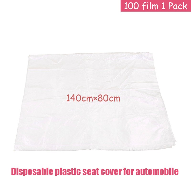 100pcs Disposable Plastic Car Seat Covers Protectors Mechanic Valet Roll