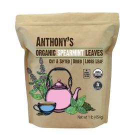 Anthony's Organic Dried Spearmint Leaves, 1 lb, Gluten Free, Non GMO, Cut and Sifted