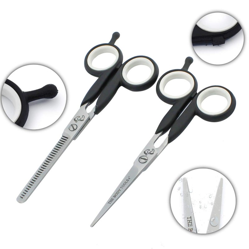 The Body Tools 6 Inch Hairdressing Scissors Set with Attached