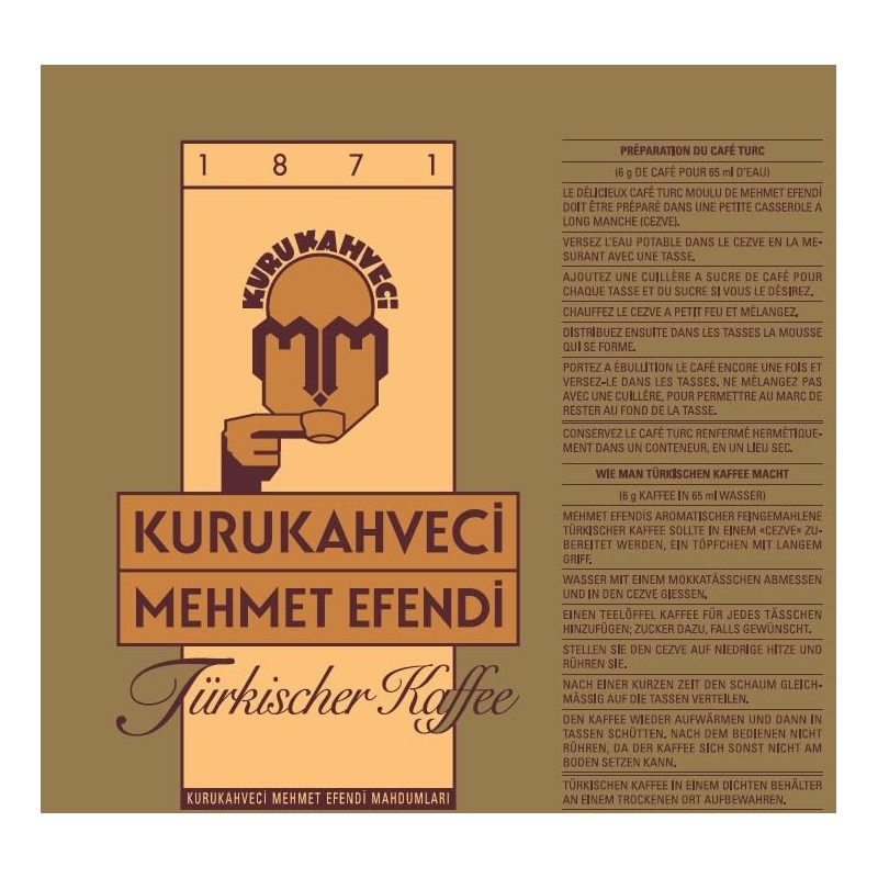 KURUKAHVECI MEHMET EFENDI Turkish Coffee, Arabica Beans, Roasted Ground,Rich Aroma,