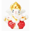 ASHIRWAD 2.0" Small Ganesha Statue, Sculpture, Mini Lord Ganesh, Ganpati Polyresin Idol in Multicolour (Red)