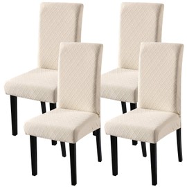 Fuloon Universal Stretch Chair Cover, Removable Protective Chair Cover for Home, Dining Room, Modern Wedding Bouquet, Hotel, Restaurant Decor Set of 4/6