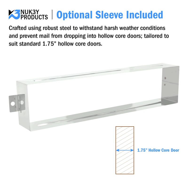 "Nuk3y Solid Brass Mail Slot with Double Flap and Sleeve