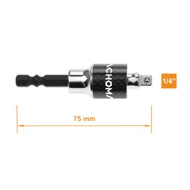 MACHOMAN Swivel Socket Wobble Adapter Extension, Socket Drill Adapter 1/4" Dr. Rotatable 1/4" (Hex) Universal Joint Socket Adapter, Electric Extension