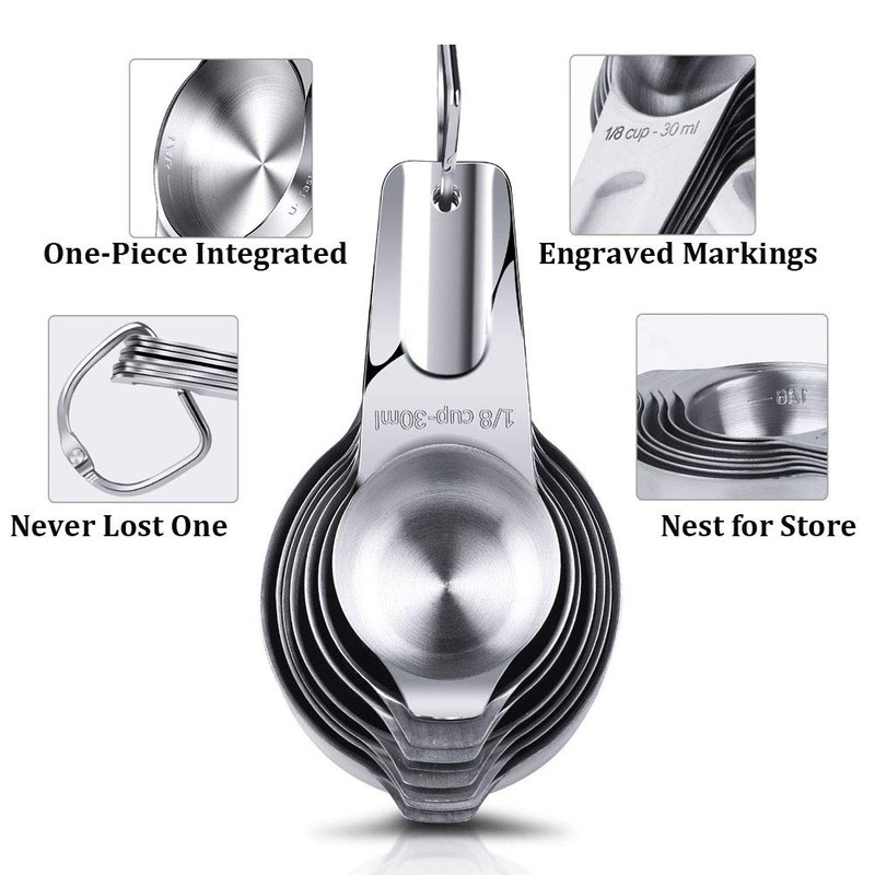 Measuring Cups Stainless Steel 7 Piece Stackable Set for Dry
