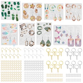 RESIN GO Resin Earring Molds, 328 PCs UV Resin Jewelry Molds Kit with Holes, Epoxy Resin Variety Shapes Keychain Pendant Necklace Bundle Complete Set Clearance, Silicone Molds for Kids Girls Female