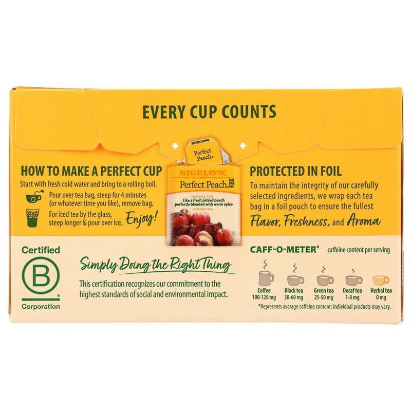 Bigelow Perfect Peach Tea Bags, 20 ct