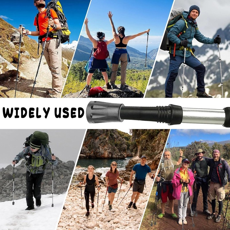 6-Pack Heavy Duty Walking Stick Tips - Reinforced Rubber Ferrules