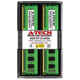 A-Tech 8GB Kit (2x4GB) DDR3/DDR3L 1866MHz PC3L-14900 (PC3-14900) CL13 UDIMM 1.35V Non-ECC DIMM 240-Pin Desktop RAM Memory Upgrade Modules