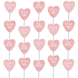 Fruidles Valentine's Heart Lollipop Candy Sucker Assortment, Dextrose Pressed Candy, Kiss me, Be Mine, I Love You, and Sweet Heart, Individually Wrapped, (Pack of 24)