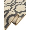 Custom Size Ivory Moroccan Trellis Rubber Backed Non-Slip Hallway Stair