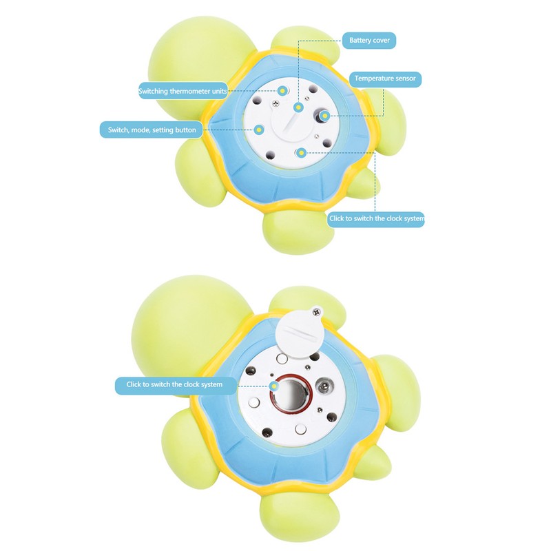 Baby Bath Thermometer Smart Cartoon Cute Tortoise Bathroom Multi Functional