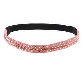 Dusky Pink and Golden Women's Hair Band - Suede Plain Hair Band - Thin Elastic Headband One Size - Vintage Headband Original Look Boho Bohemian Hippie Chic