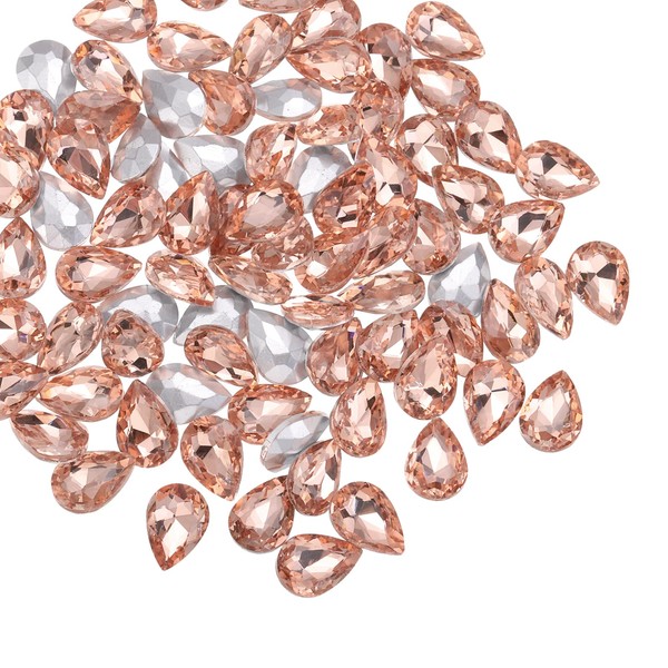 sourcing map 80Pcs 10 x 14 mm Teardrop Rhinestones Acrylic