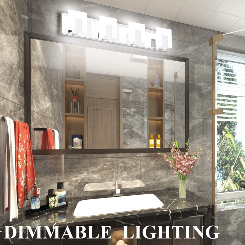 Aipsun 4 Lights Dimmable Modern LED Vanity Light for Bathroom