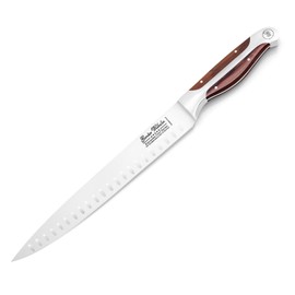Gunter Wilhelm 10" Meat Carving Knife – Slicing Knife for Turkey & BBQ, High Carbon German Steel with Full Triple Tang, Ergonomic Luxury Brown Pakkawood Handle – EXECUTIVE Chef Series