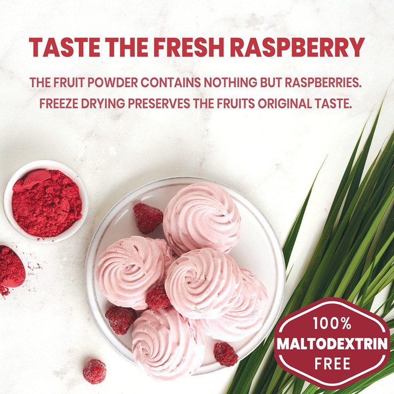 Jungle Powders Freeze Dried Raspberry Powder 7 Ounce Bag, Powdered
