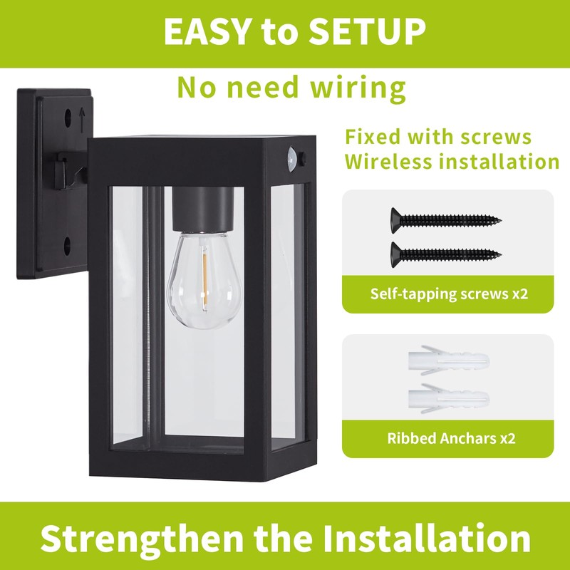MDENLT 2 Pack Solar Porch Lights Outdoor,Solar Wall Lights with