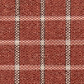 Red Plaid Woven Pattern Upholstery Fabric by The Yard - SKU: Zuni Terracotta