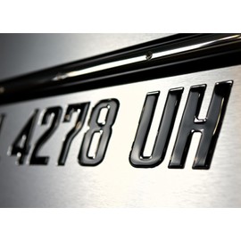 Boat & Jetski Registration Numbers - Domed/Raised Decal Sleek Series (Black Center Chrome Outline)