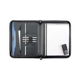 Alassio Conference Folder Zipped 3 Compartments A4 Leather-look Black Ref 30042