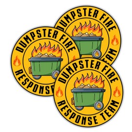 314PI (3pcs) Dumpster Fire Response Team Sticker, Dumpster Fire Stickers, Water Assistant Funny Dumpsters Stickers, Humor Decal for Water Bottle Phone Laptop, Gift for Her Him, Funny Sticker (Size 2")