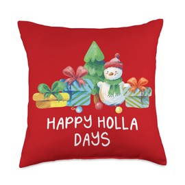 Christmas Eve Clan Set Holiday Ancestry Happy Holla Days Christmas Family Xmas Relatives Matching Throw Pillow, 18x18, Multicolor