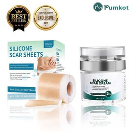 PUMKOT Professional Silicone Scar Sheets & Scar Cream – Reusable Anti-Aging, Dark Spot & Keloid Treatment