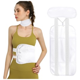 2Pack Castor Oil Pack Wrap, Reusable Organic Castor Oil Packs for Liver Detox, Castor Oil Packs for Liver Detox with Adjustable Elastic Strap Flannel Cotton Machine Washable Anti Oil Leak(White)