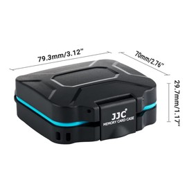 JJC Deluxe 8 Slots Compact Memory Card Case Holder Box Organizer for SD microSD SDXC microSDXC SDHC microSDHC TF Card, Travel-Friendly Memory Card Container with Water-Resistant & Shockproof Function